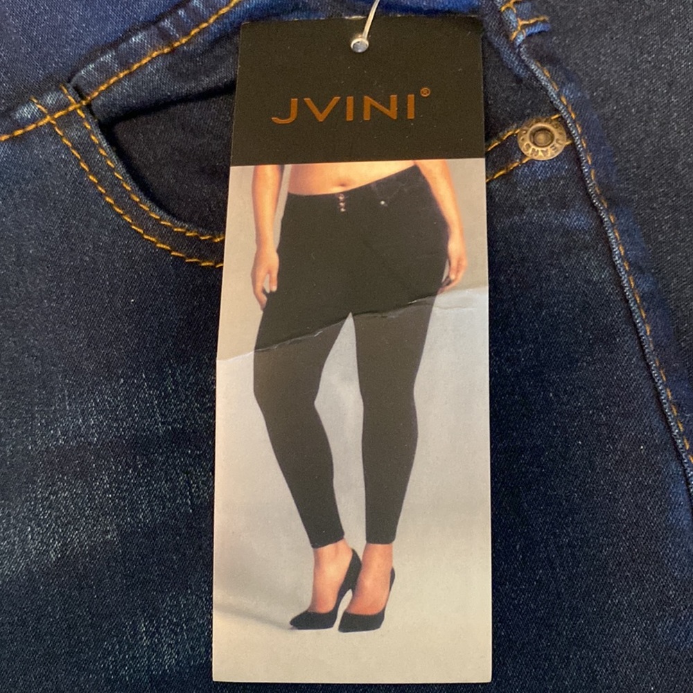 NWT denim skinny leggings.  Elastic waist. - Picture 3 of 5